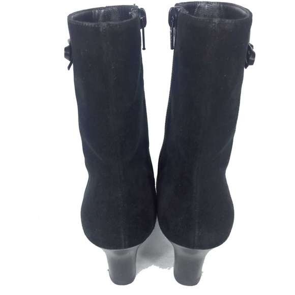 Salvatore Ferragamo Black Nubuck Ankle Boots 5.5 - Picture 5 of 8